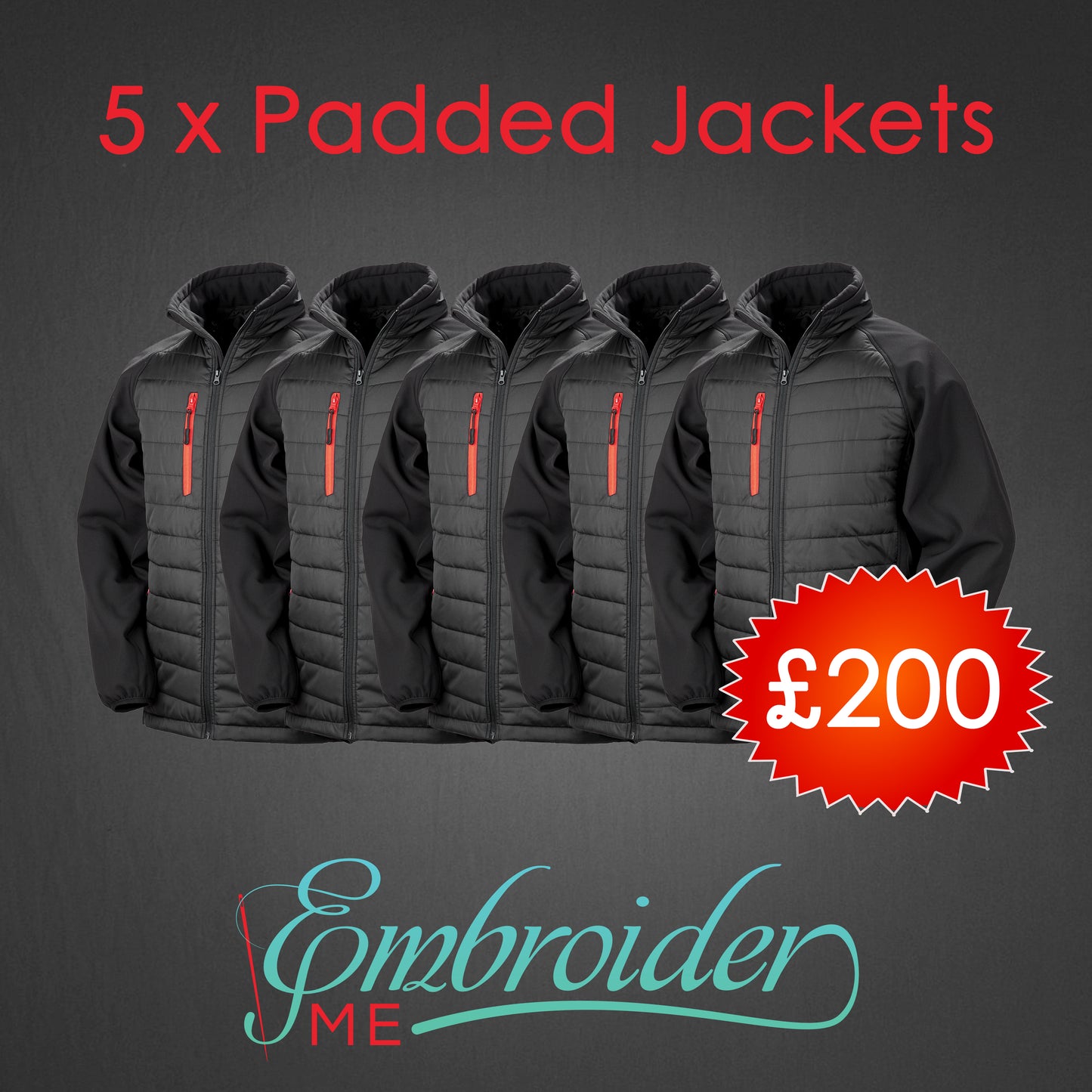 5 x Padded Softshell Jackets
