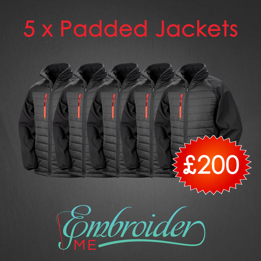 5 x Padded Softshell Jackets