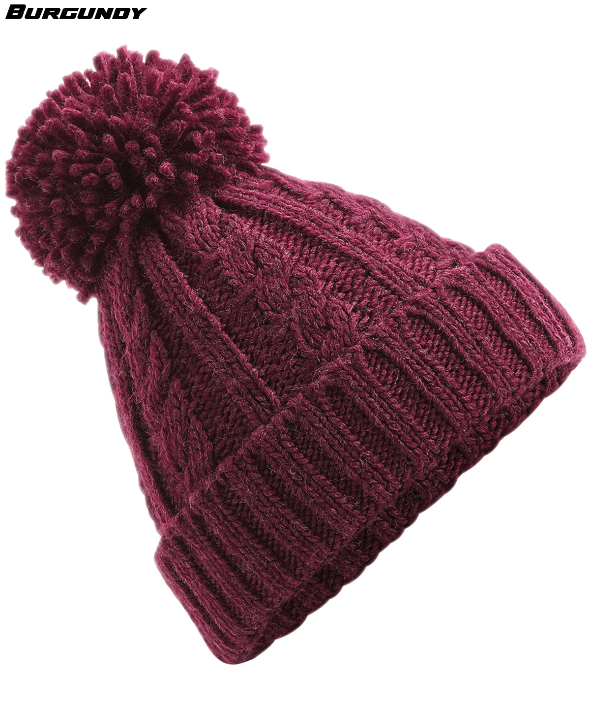 Cable Knit Pom Beanie