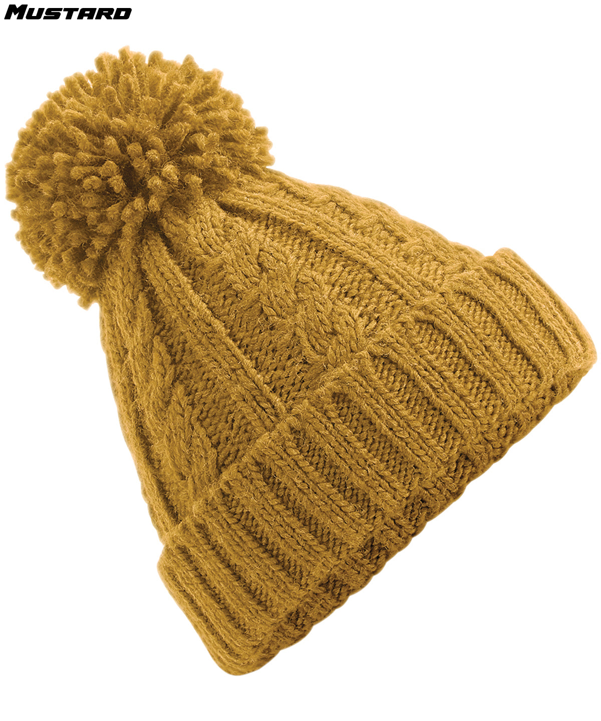 Cable Knit Pom Beanie