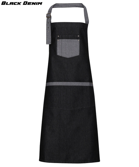 Contrast Denim Pocket Apron