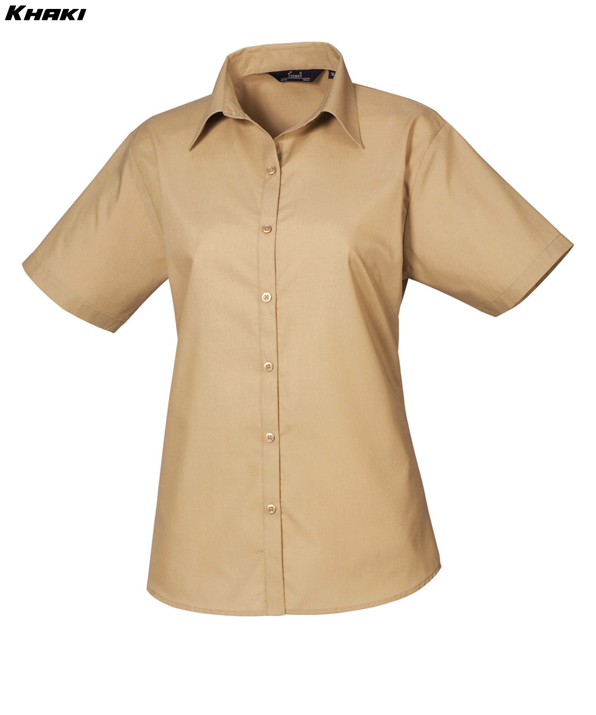 Ladies Short Sleeve Poplin Shirt