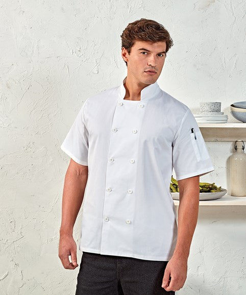 Short Sleeve Button Chef Jacket