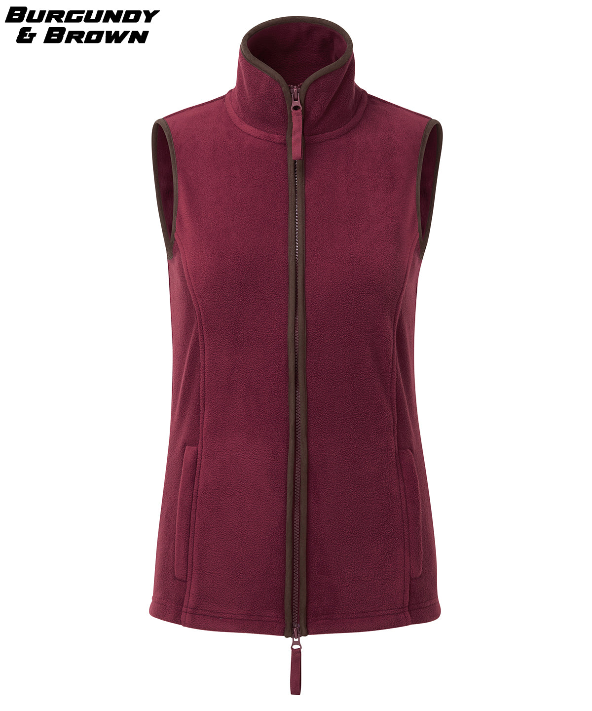 Ladies Contrast Fleece Gilet