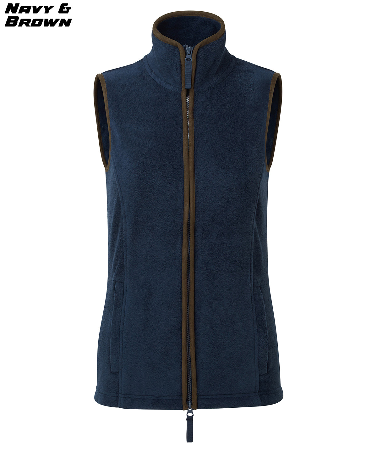 Ladies Contrast Fleece Gilet