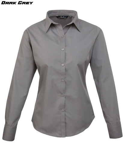 Ladies Long Sleeve Poplin Shirt