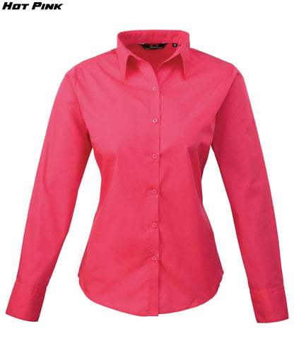 Ladies Long Sleeve Poplin Shirt