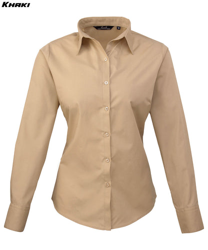 Ladies Long Sleeve Poplin Shirt