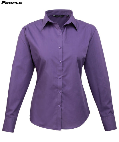 Ladies Long Sleeve Poplin Shirt